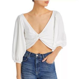 AMUR Oni Cropped Twist Front Tee Size Small NWOT